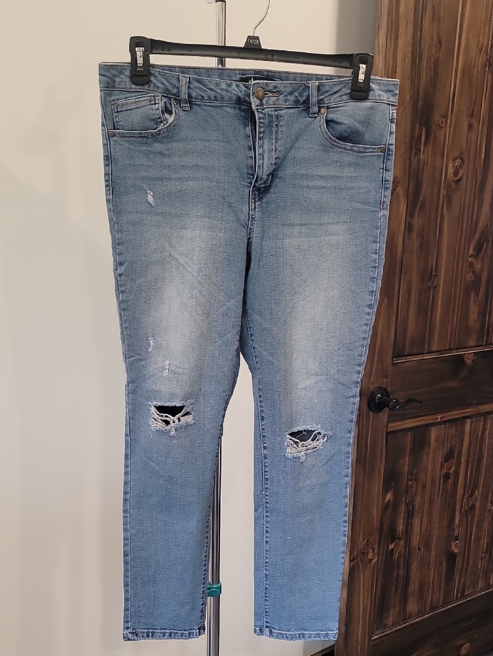d. jeans Light Blue Ripped Skinny Jeans